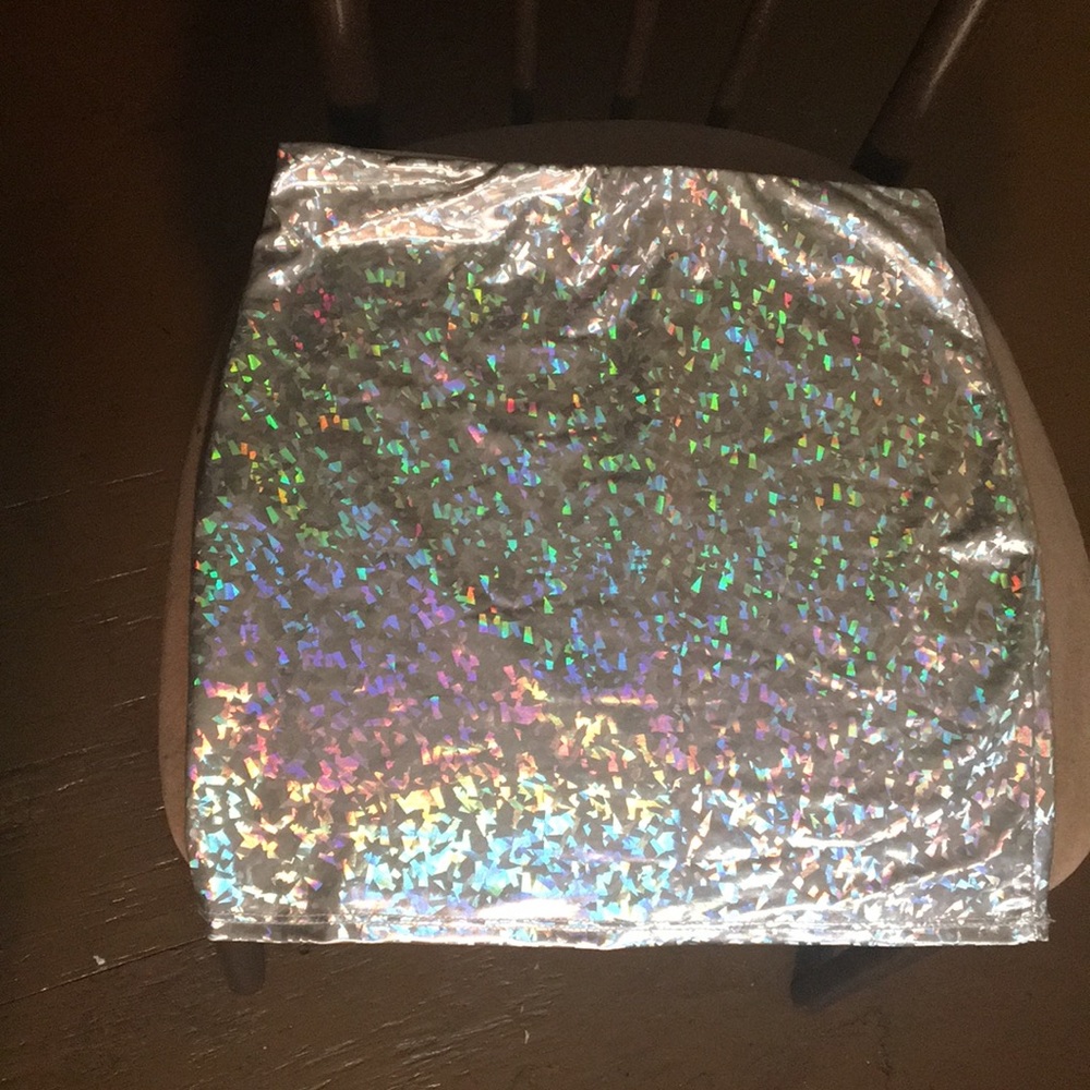 Silver Metalic Shimmer Bodycon Skirt